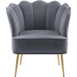 Meridian Jester Grey Velvet Accent Chair