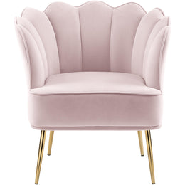 Meridian Jester Pink Velvet Accent Chair