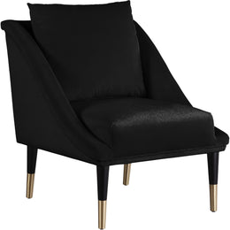 Meridian Elegante Black Velvet Accent Chair