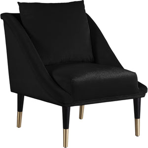 Meridian Elegante Black Velvet Accent Chair