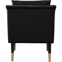 Meridian Elegante Black Velvet Accent Chair