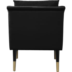 Meridian Elegante Black Velvet Accent Chair