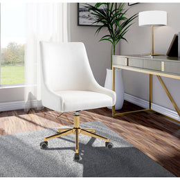 Meridian Karina Cream Velvet Office Chair