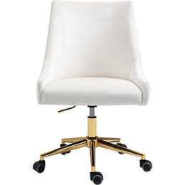 Meridian Karina Cream Velvet Office Chair