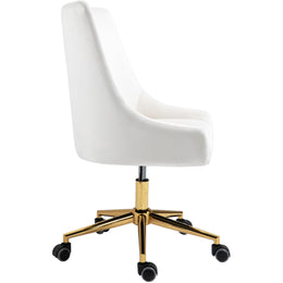Meridian Karina Cream Velvet Office Chair