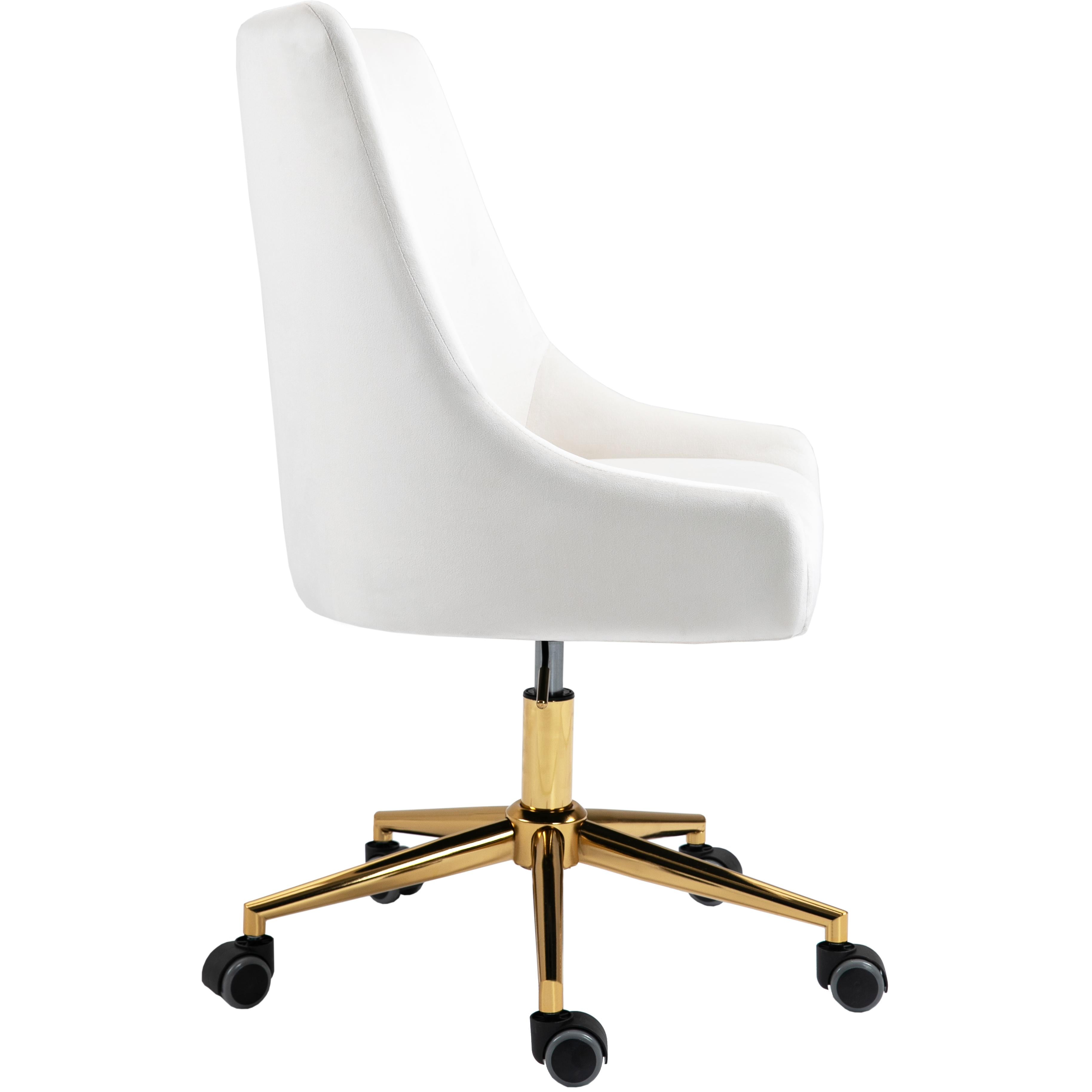 Meridian Karina Cream Velvet Office Chair