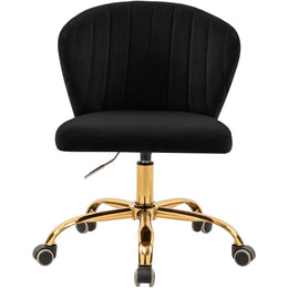 Meridian Finley Black Velvet Office Chair