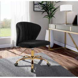 Meridian Finley Black Velvet Office Chair