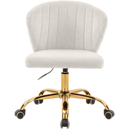 Meridian Finley Cream Velvet Office Chair