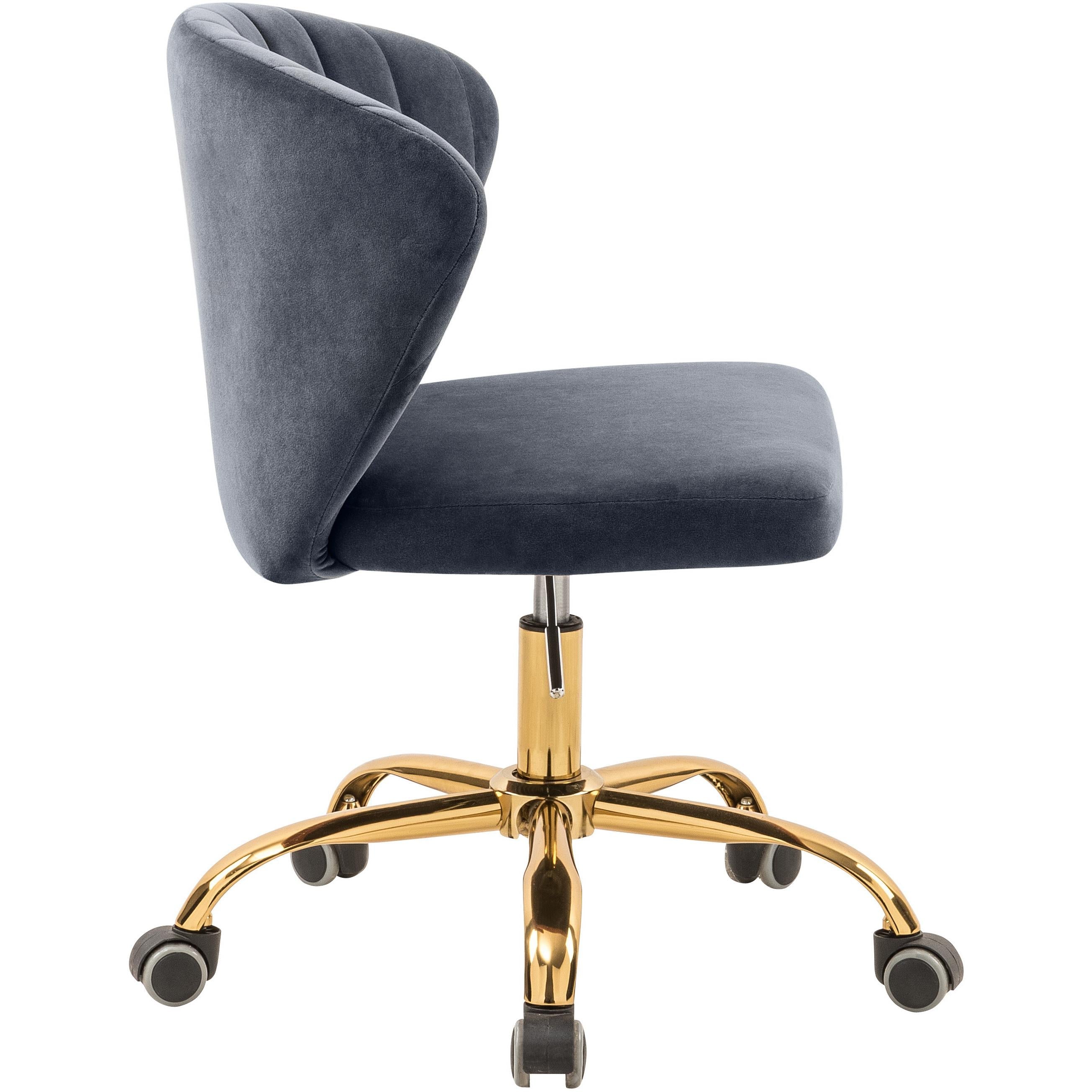 Meridian Finley Grey Velvet Office Chair