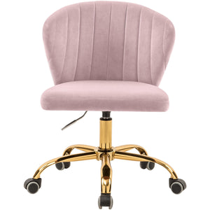 Meridian Finley Pink Velvet Office Chair