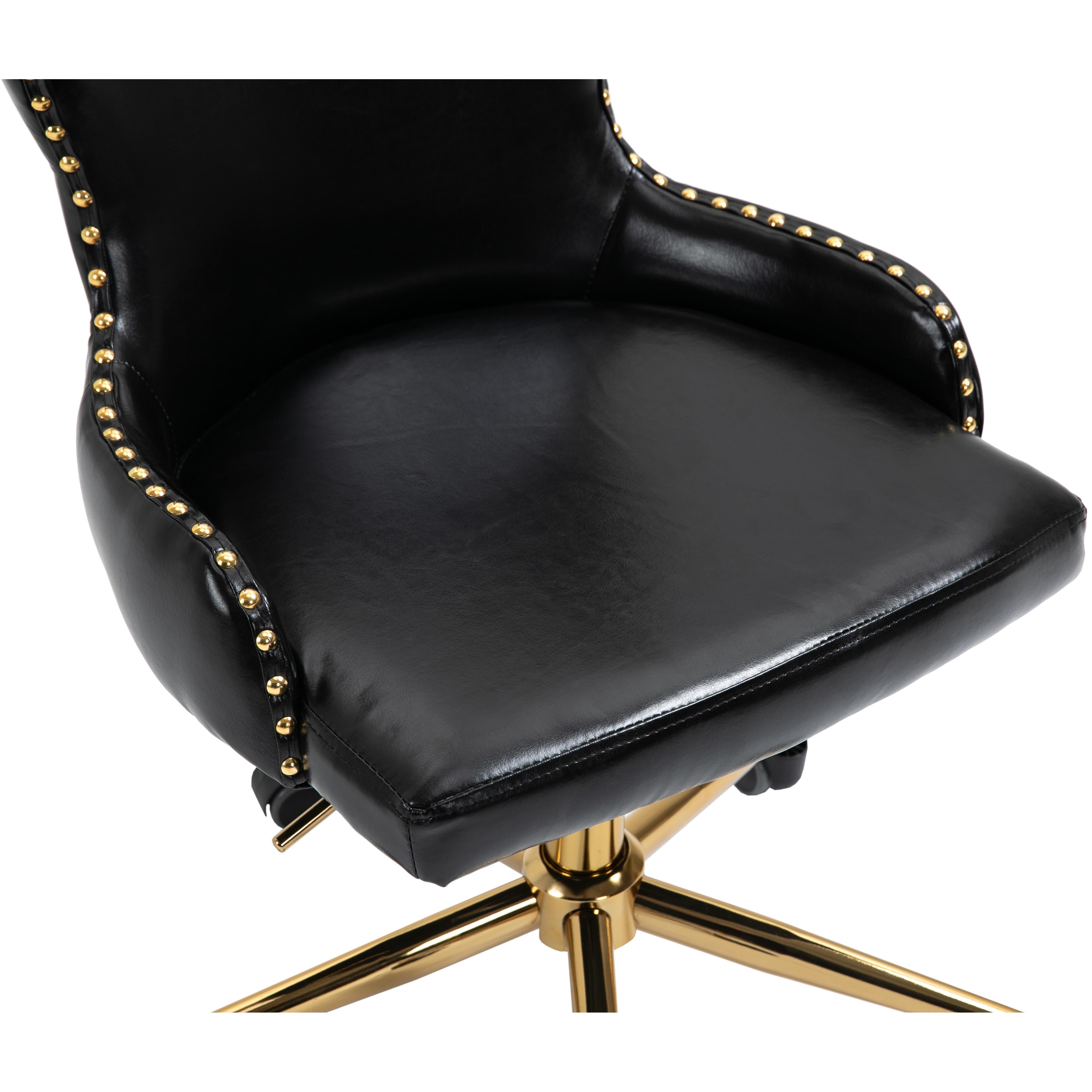Meridian Hendrix Black Vegan Leather Office Chair