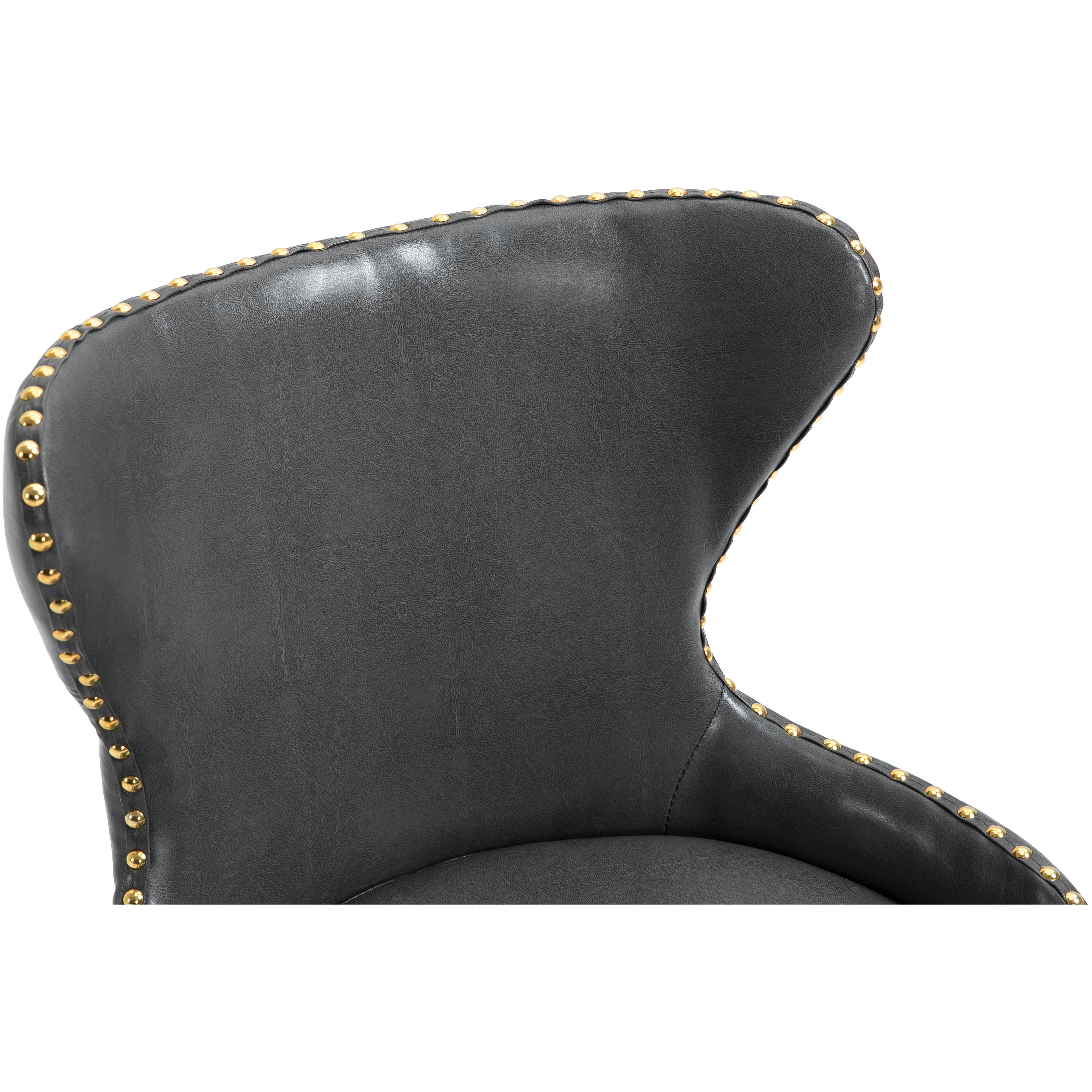 Meridian Hendrix Grey Vegan Leather Office Chair