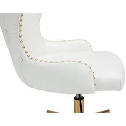 Meridian Hendrix White Vegan Leather Office Chair