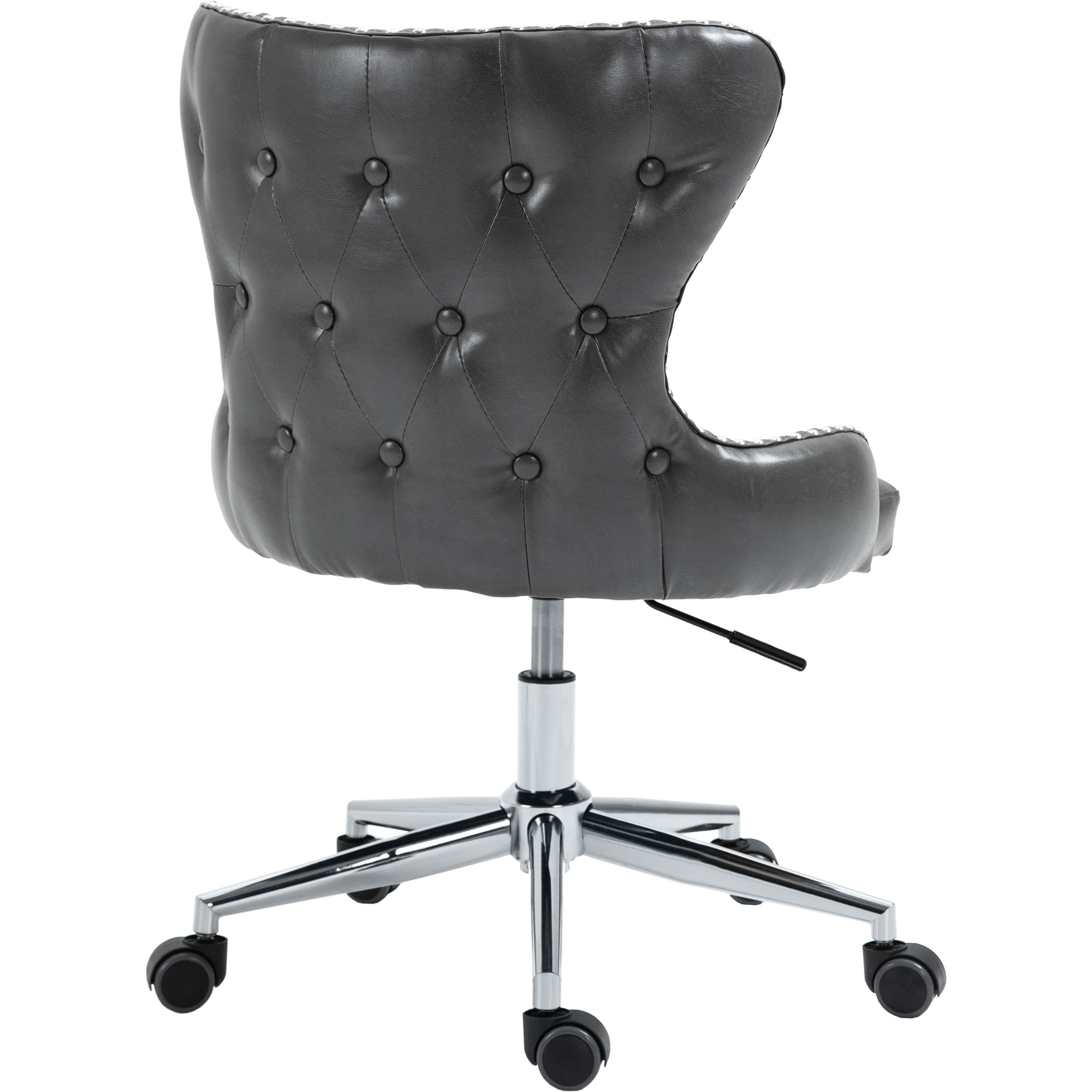Meridian Hendrix Grey Vegan Leather Office Chair