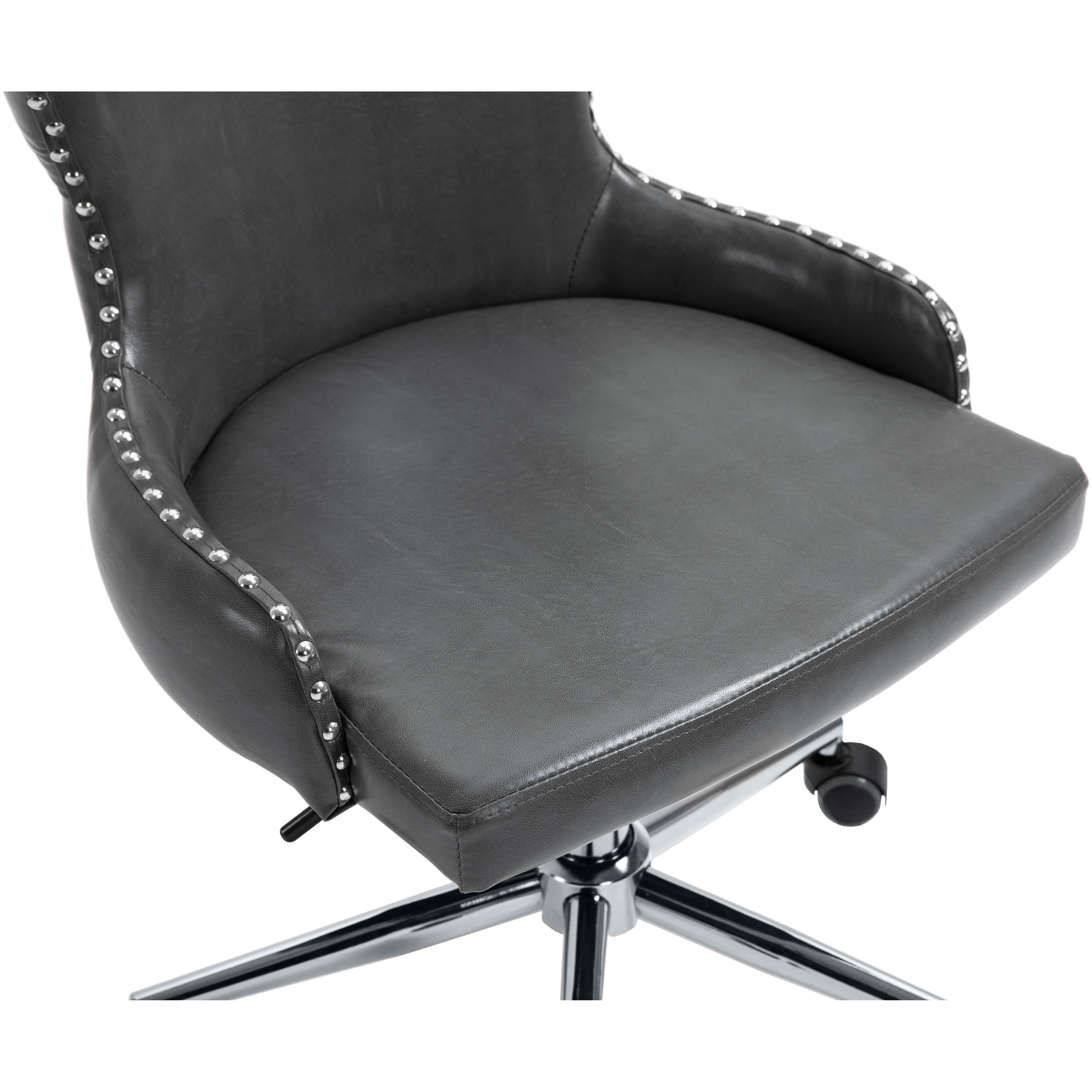 Meridian Hendrix Grey Vegan Leather Office Chair