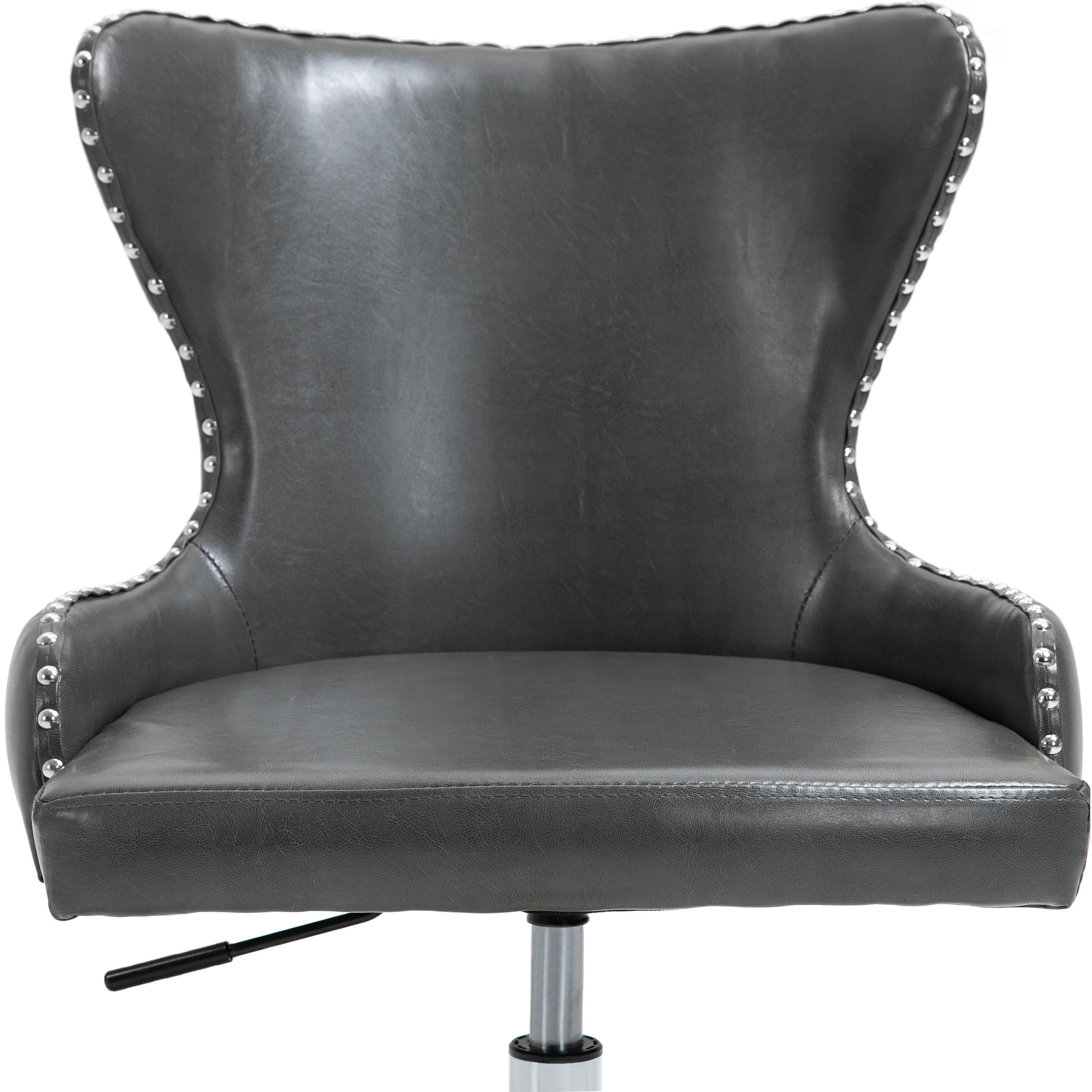Meridian Hendrix Grey Vegan Leather Office Chair