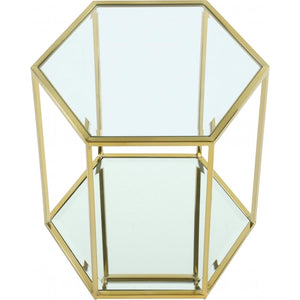 Meridian Sei Brushed Gold End Table