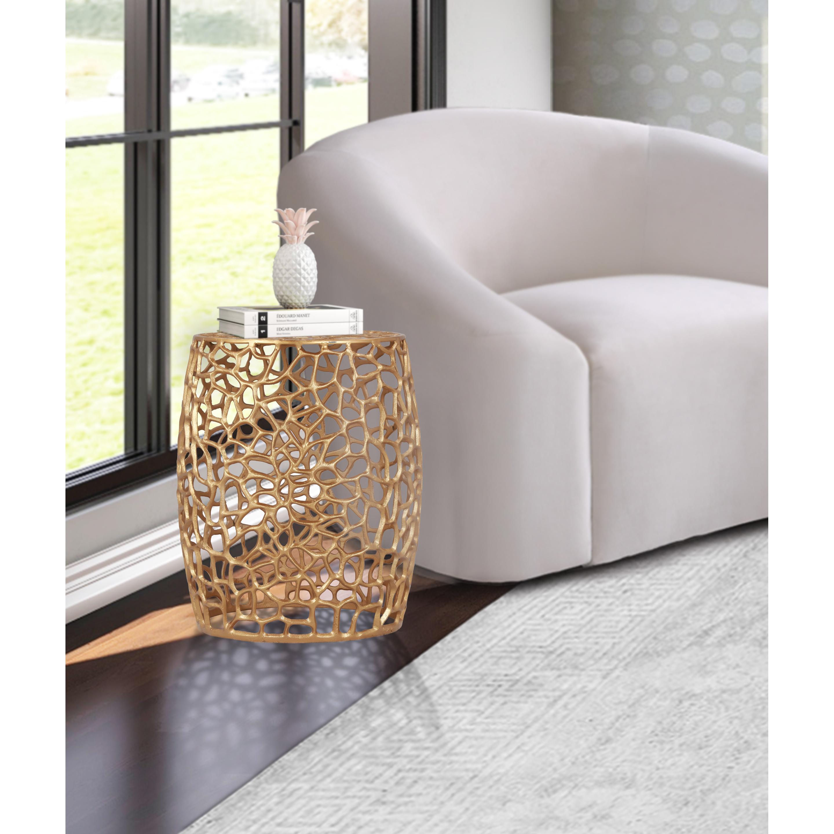 Meridian Priya Gold End Table