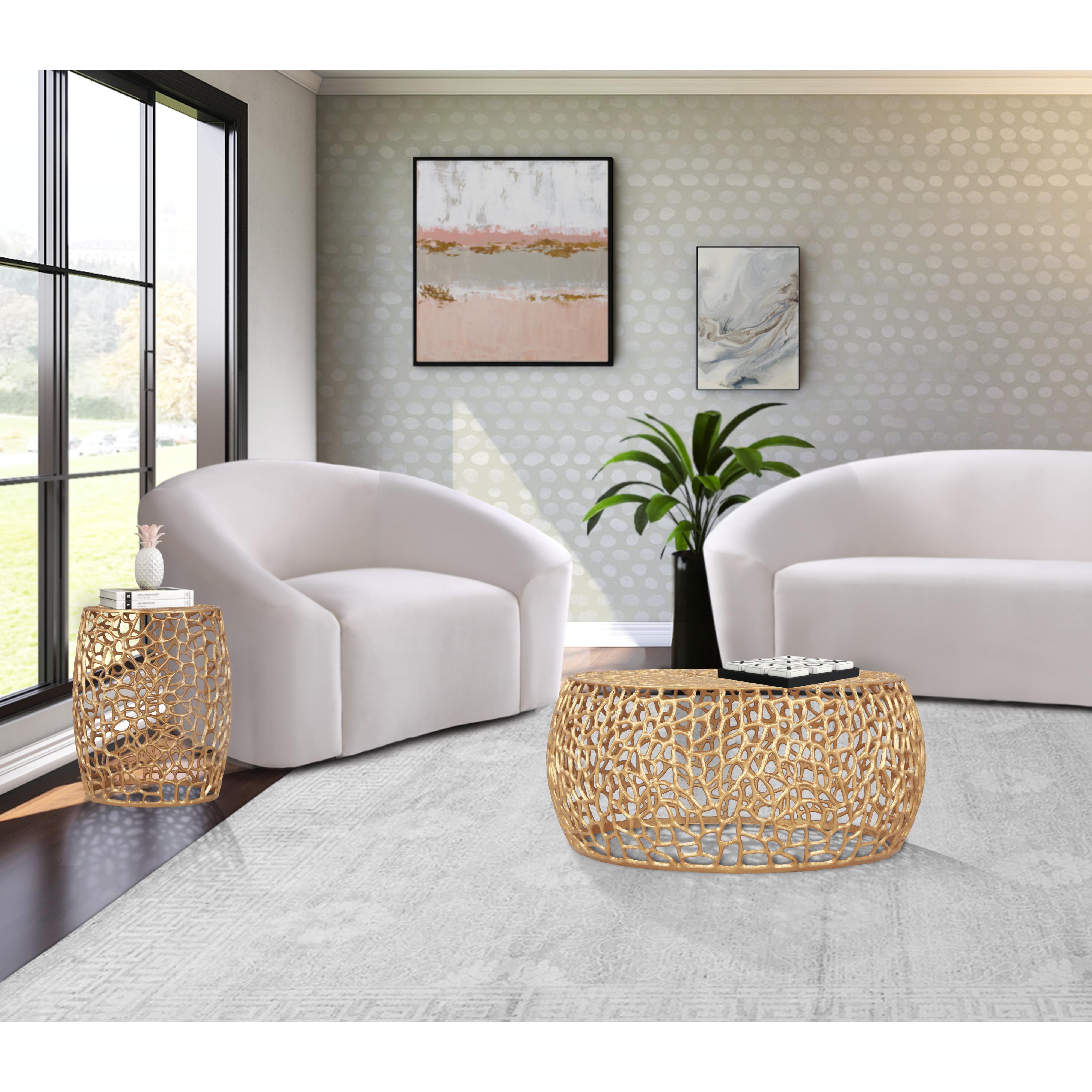 Meridian Priya Gold End Table