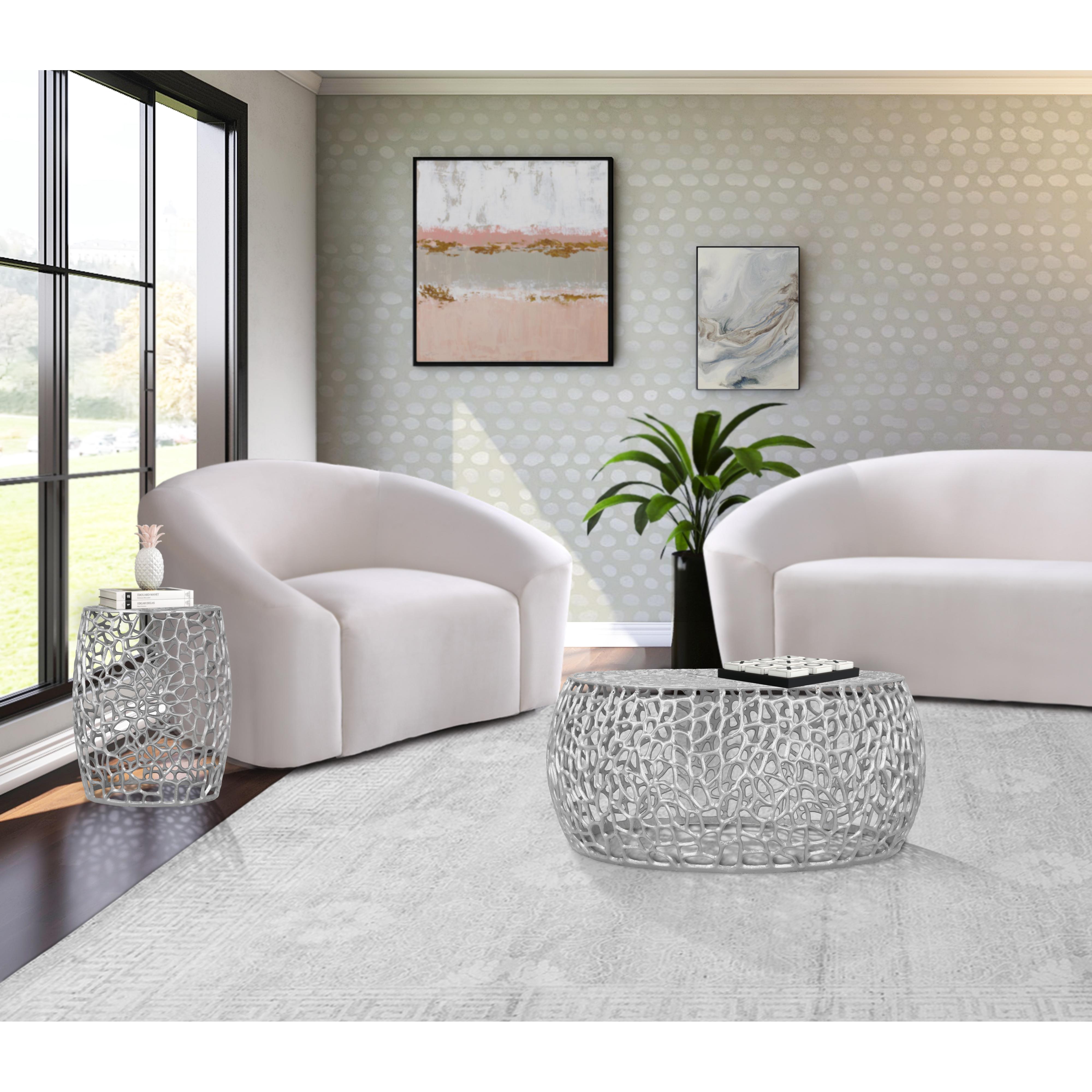 Meridian Priya Silver End Table