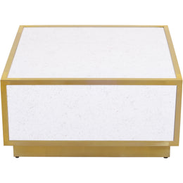 Meridian Glitz White Faux Marble Coffee Table