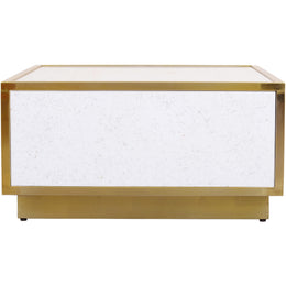 Meridian Glitz White Faux Marble Coffee Table