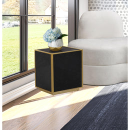 Meridian Glitz Black Faux Marble End Table