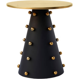 Meridian Raven Black / Gold End Table