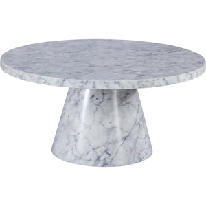 Meridian Omni White Faux Marble Coffee Table
