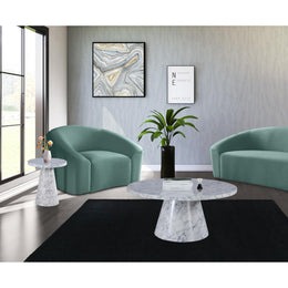 Meridian Omni White Faux Marble Coffee Table