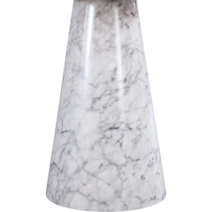 Meridian Omni White Faux Marble End Table