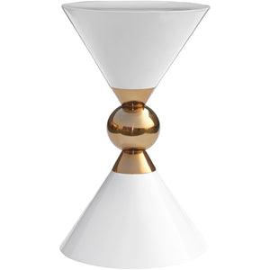 Meridian Malia White / Gold End Table