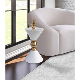 Meridian Malia White / Gold End Table