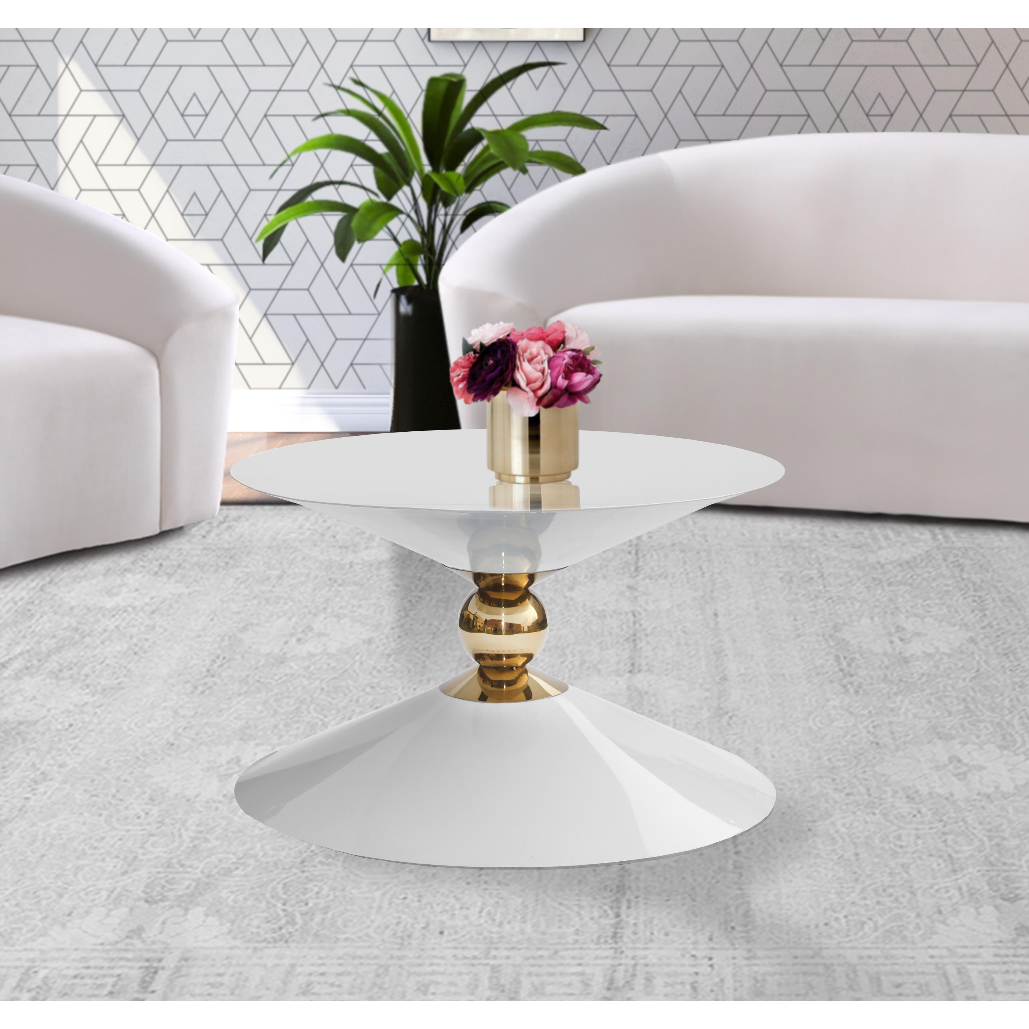 Meridian Malia White / Gold Coffee Table