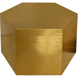 Meridian Hexagon Brushed Gold Coffee Table