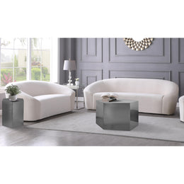 Meridian Hexagon Brushed Chrome Coffee Table