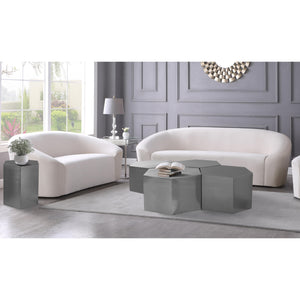 Meridian Hexagon Brushed Chrome Coffee Table