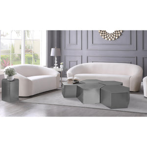 Meridian Hexagon Brushed Chrome Coffee Table