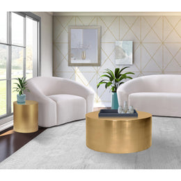 Meridian Cylinder Brushed Gold Coffee Table