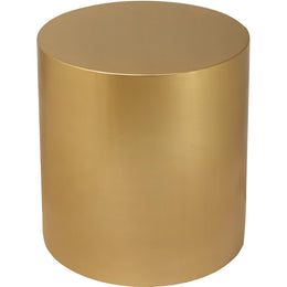 Meridian Cylinder Brushed Gold End Table