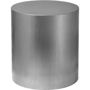 Meridian Cylinder Brushed Chrome End Table