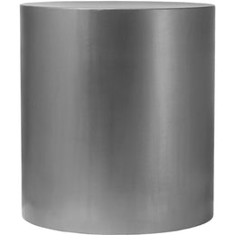 Meridian Cylinder Brushed Chrome End Table
