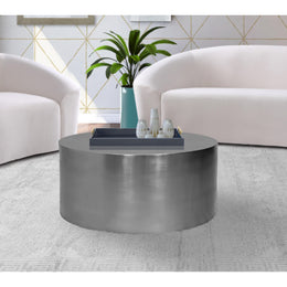 Meridian Cylinder Brushed Chrome Coffee Table