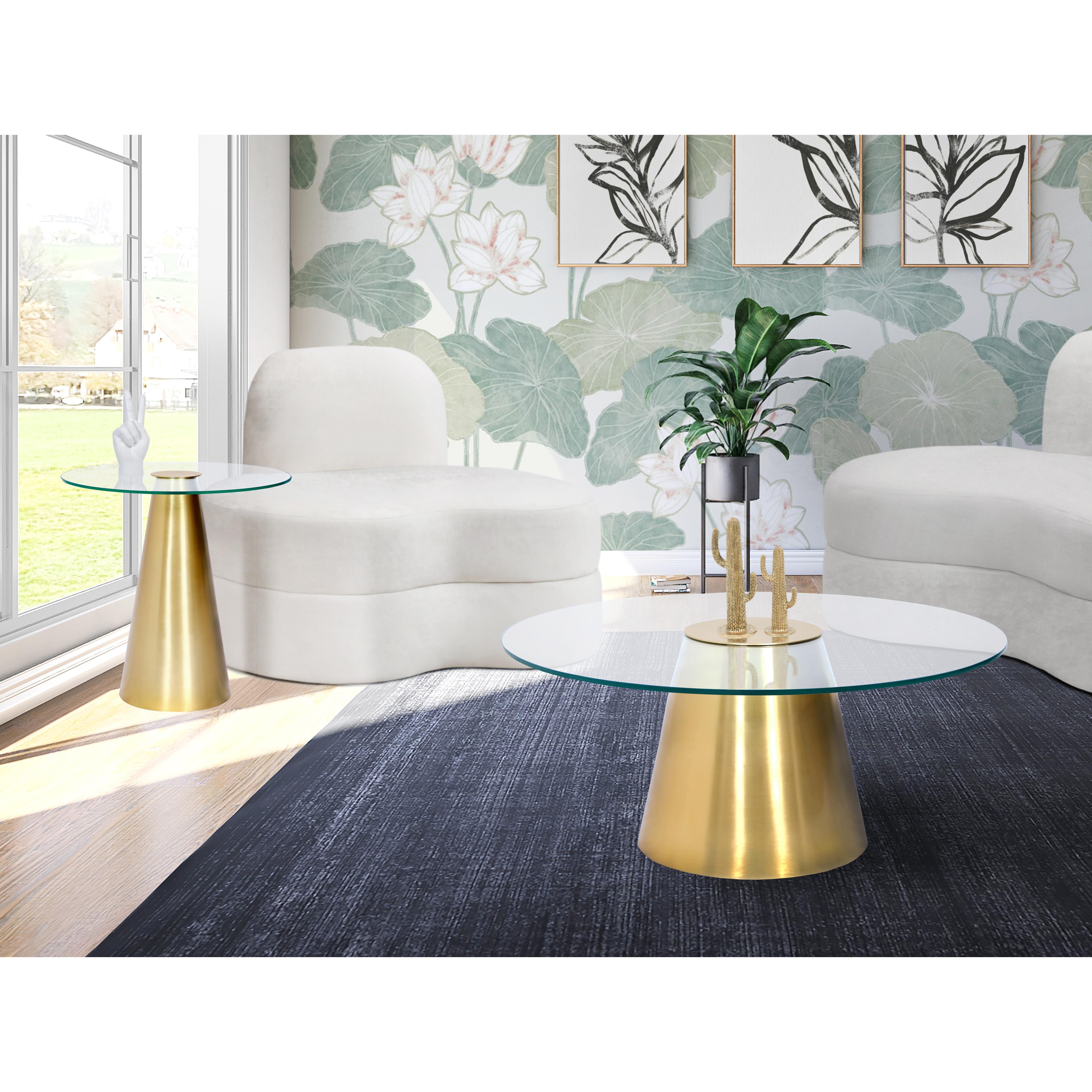 Meridian Glassimo Brushed Gold Coffee Table