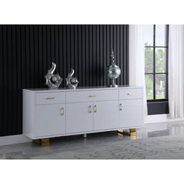 Meridian Excel White Lacquer Sideboard/Buffet