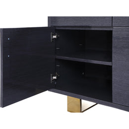 Meridian Excel Grey Oak Veneer Lacquer Sideboard/Buffet