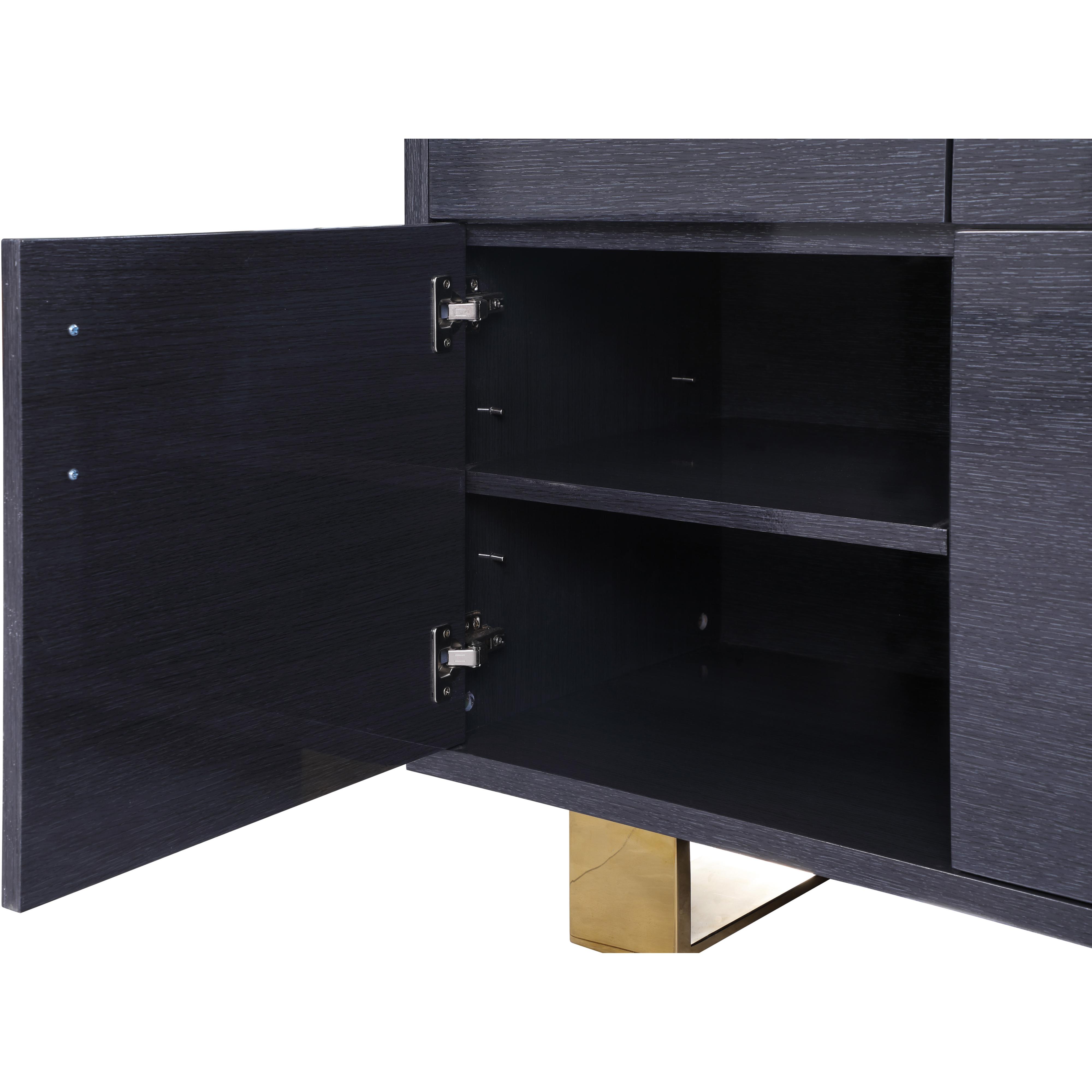 Meridian Excel Grey Oak Veneer Lacquer Sideboard/Buffet