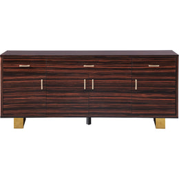 Meridian Excel Brown Zebra Wood Veneer Lacquer Sideboard/Buffet