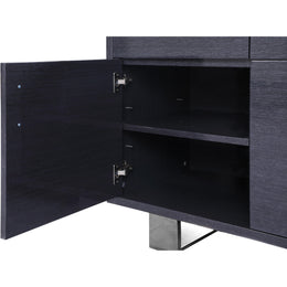 Meridian Excel Grey Oak Veneer Lacquer Sideboard/Buffet